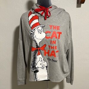 Gray Cat in the Hat Hoodie